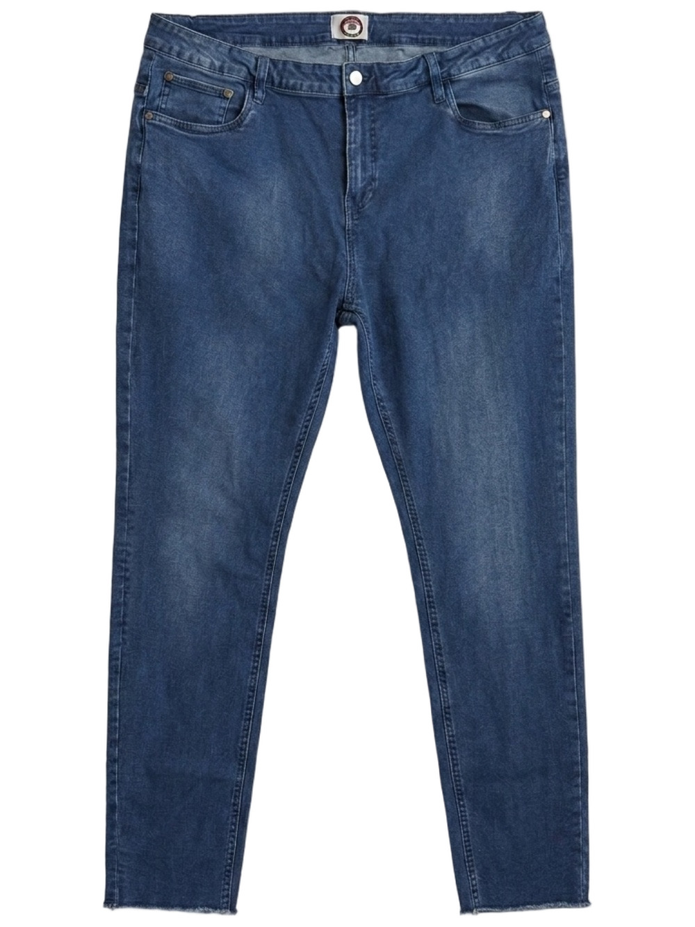 Global Designs NY Slim Cut Off Jeans Medium Wash Raw Hem Size 20